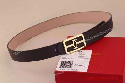 Copy Cartier Santos Belt Mens Gold Buckle - Wholesale Price